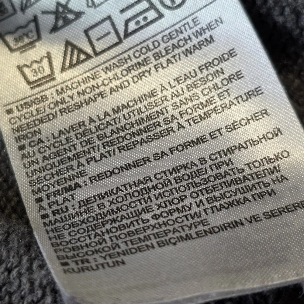 Banana Republic Mens XL Colorblock Crewneck Sweater Gray Black Cotton Wool Blend